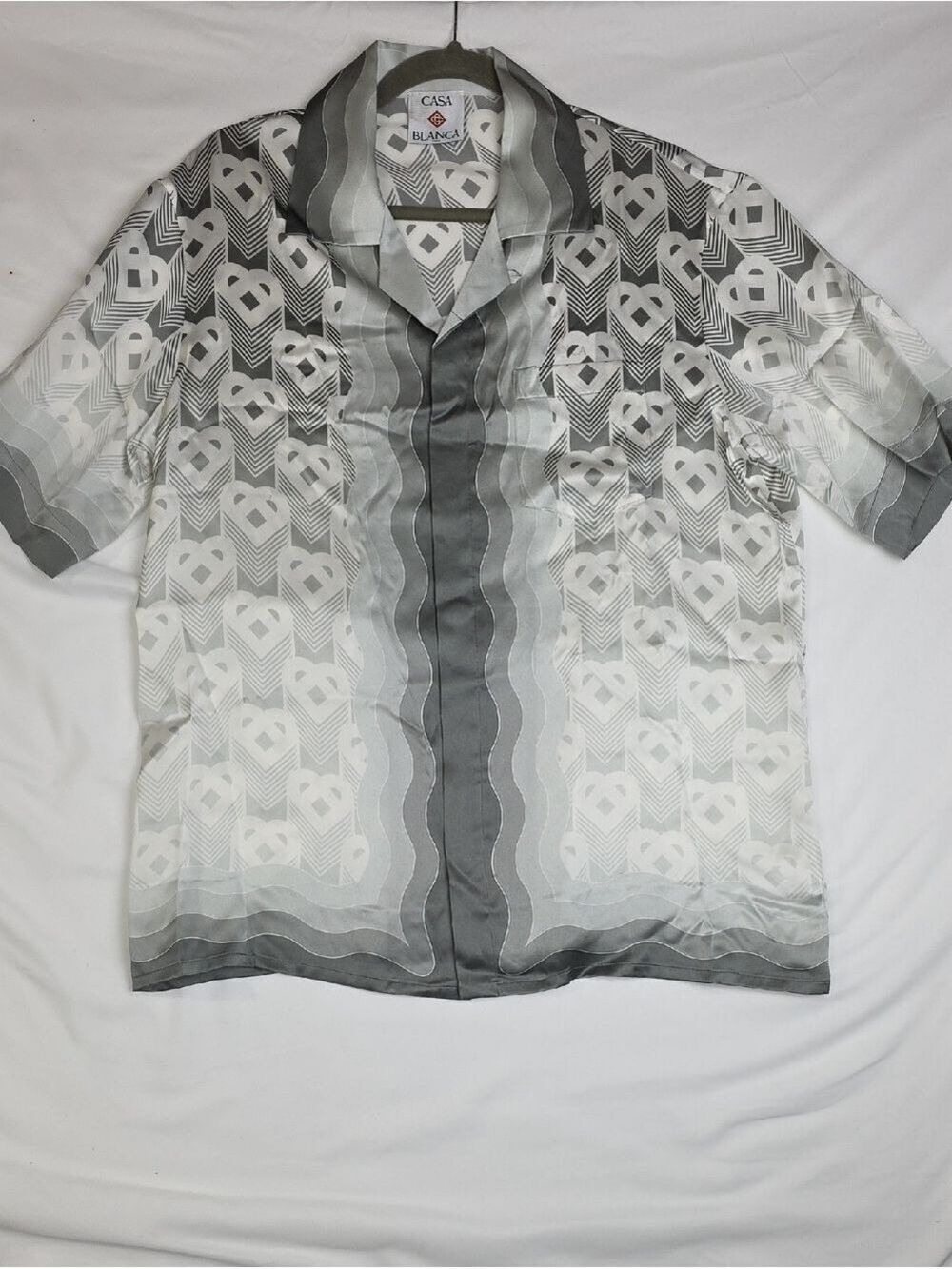 Casablanca Short-Sleeve Cuban Collar Shirt 'Grey Gradient'
